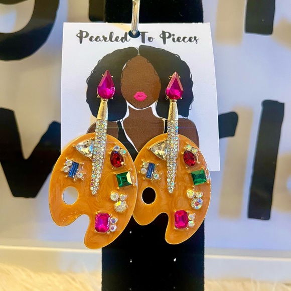 Large Paint Brush Earrings - Picture 3 of 3